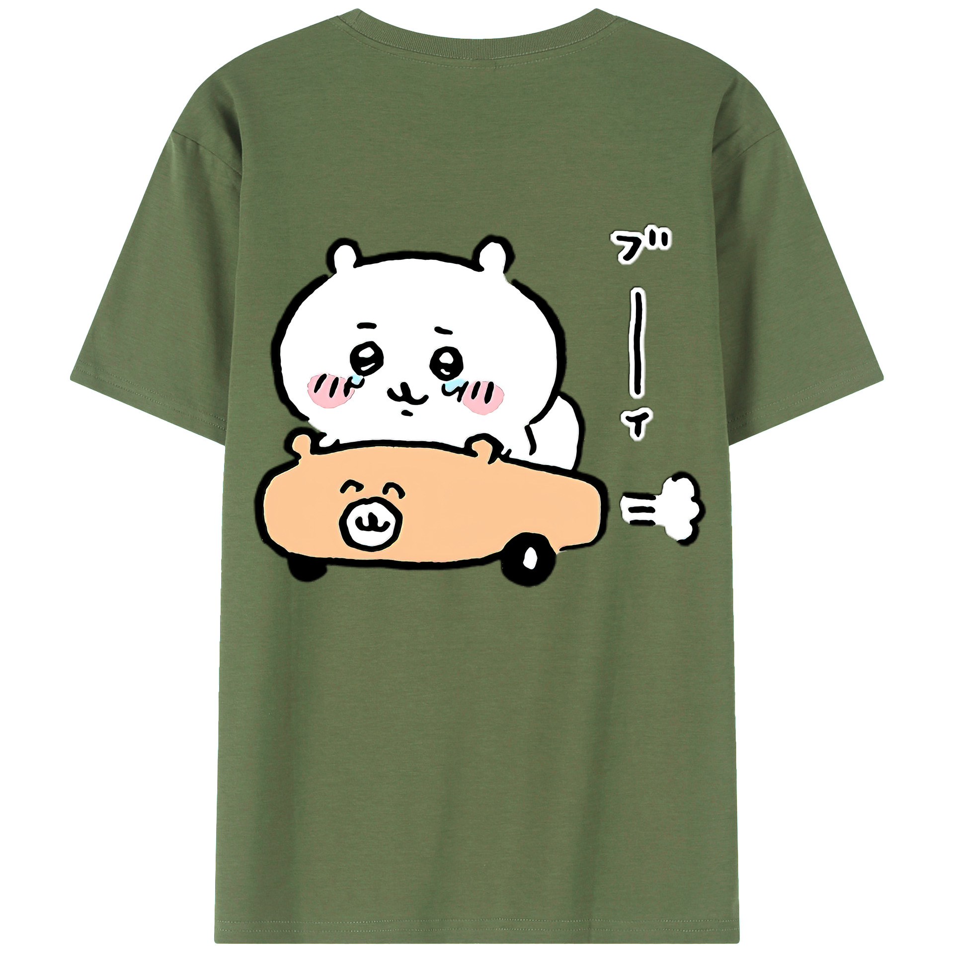（画像用） ちいかわ ちいかわ Chii-kawa chiikawa 綿100％ メンズ半袖Tシャツ（バックプリント） 通気性
